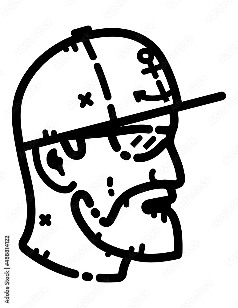 Man Face Flat Icon Isolated On White Background Man Face Flat Icon Isolated On White Background