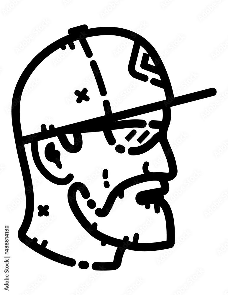 Man Face Flat Icon Isolated On White Background Man Face Flat Icon Isolated On White Background
