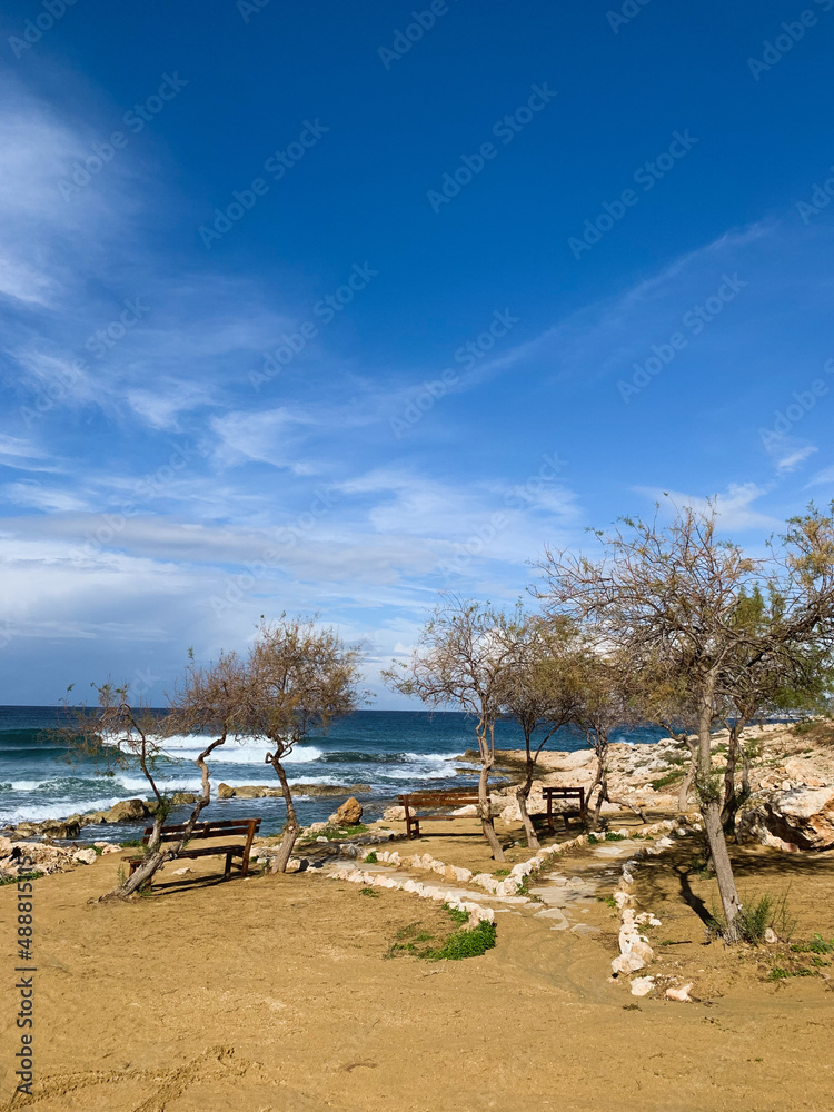 Rocky coast sea view, natural colors Rocky coast sea view, natural colors