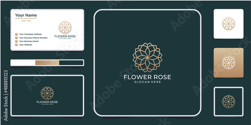 Elegant flower logo design abstract.