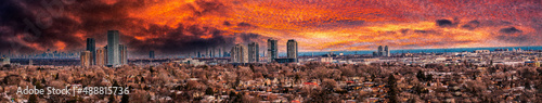 Photography oil painting of downtown Toronto at sunset