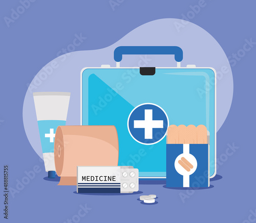 first aid box and medicine