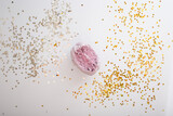 Delicious marshmallows on a white background with a bright decor