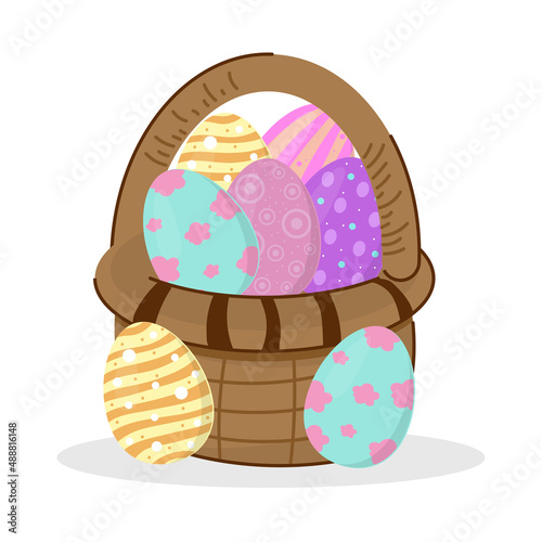 easter eggs in basket