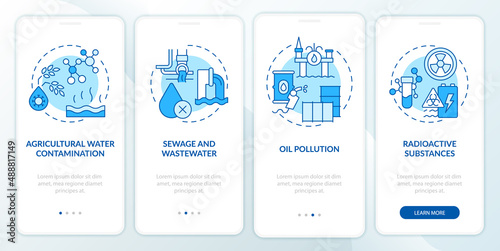 Wallpaper Mural Water pollution types blue onboarding mobile app screen