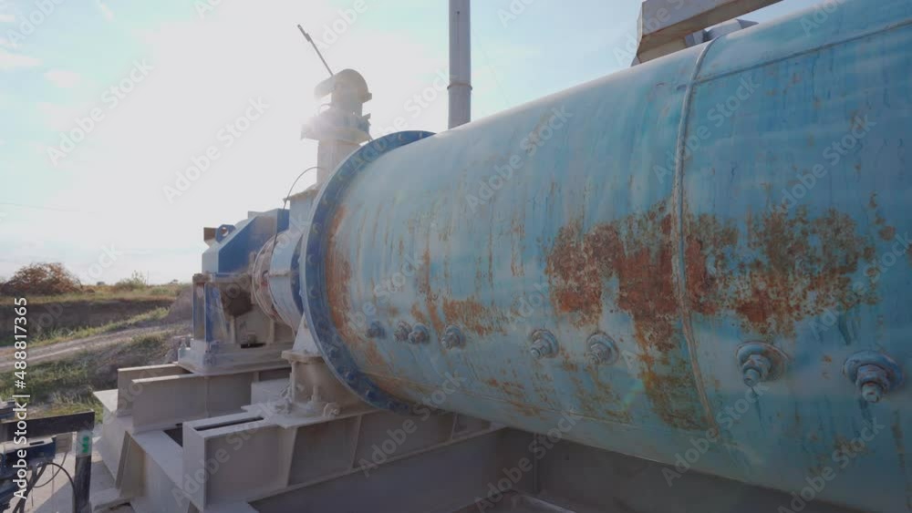 Metal storage tank on the cement factory Metal storage tank on the cement factory