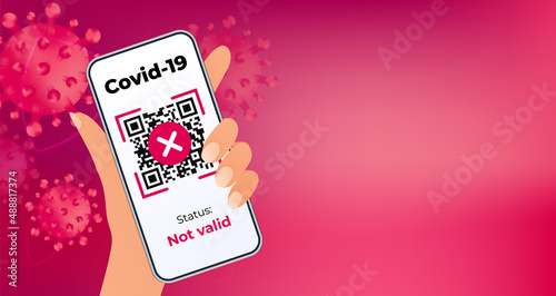 Qr code not valid with mobile phone. covid-19 digital passport vaccine certificate.