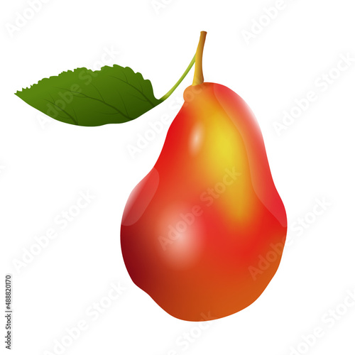 Juicy ripe red pear.