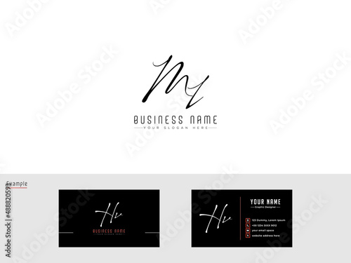 Stylish Luxury ML or lm Letter Initial Logo, Signature g Logo Image and business card design