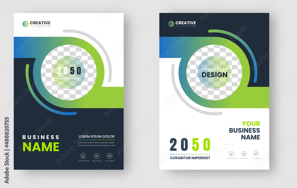 corporate modern Business Book Cover Design Template in A4. Can be use to Brochure, book cover, Annual Report, Corporate Presentation, Portfolio, Flyer, Magazine, Poster, Banner, Website.