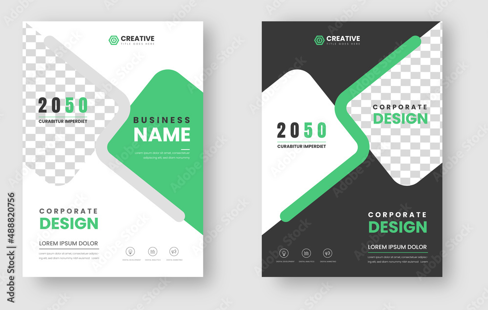 corporate modern Business Book Cover Design Template in A4. Can be use to Brochure, book cover, Annual Report, Corporate Presentation, Portfolio, Flyer, Magazine, Poster, Banner, Website.