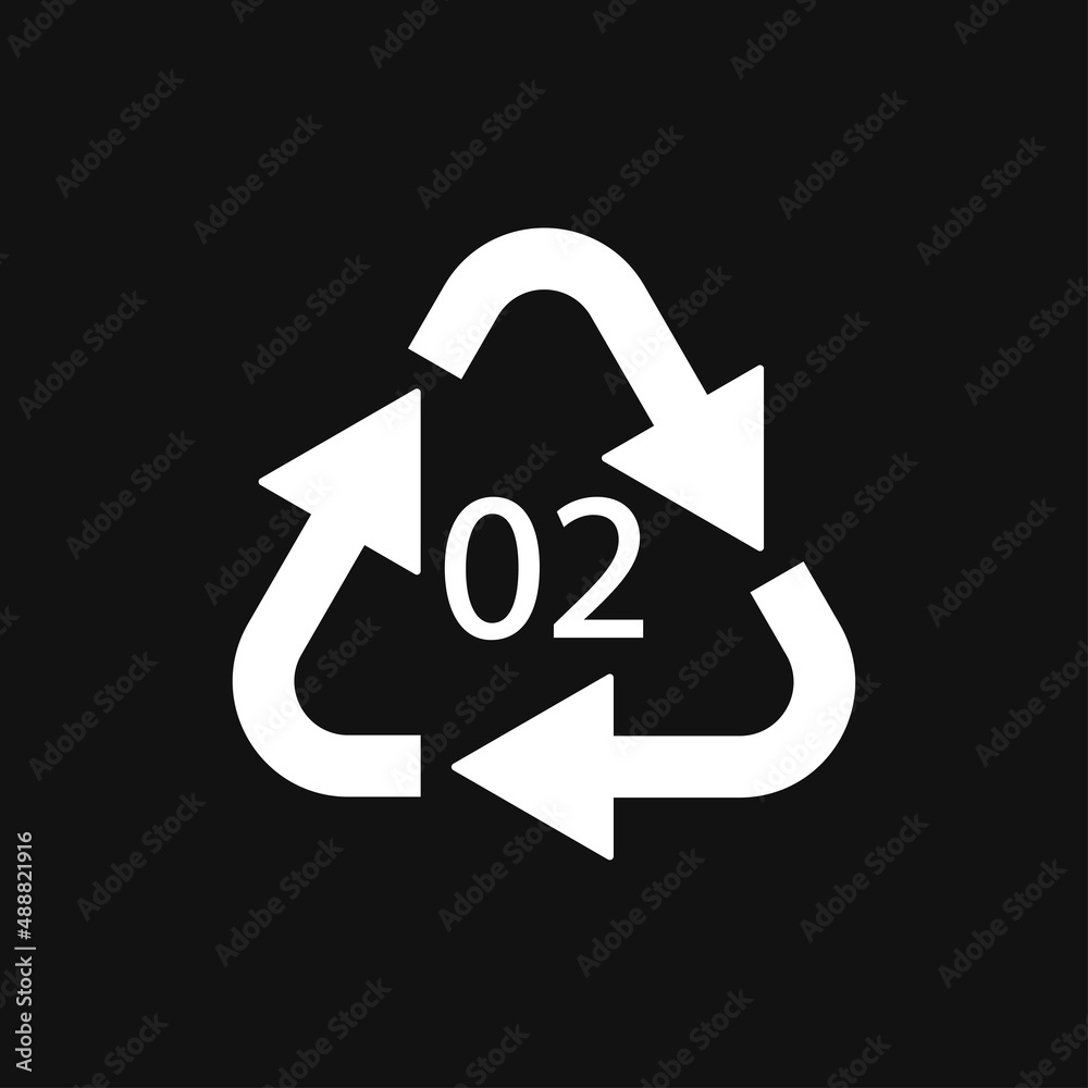High-density Polyethylene 02 PE-HD Icon Symbol High-density Polyethylene 02 PE-HD Icon Symbol