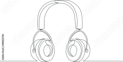 Mandatory tools that are often used by customer service at work. Headsets. Earphones, costumer service, agent support icon on the web, mobile app, business card etc. Vector illustration.