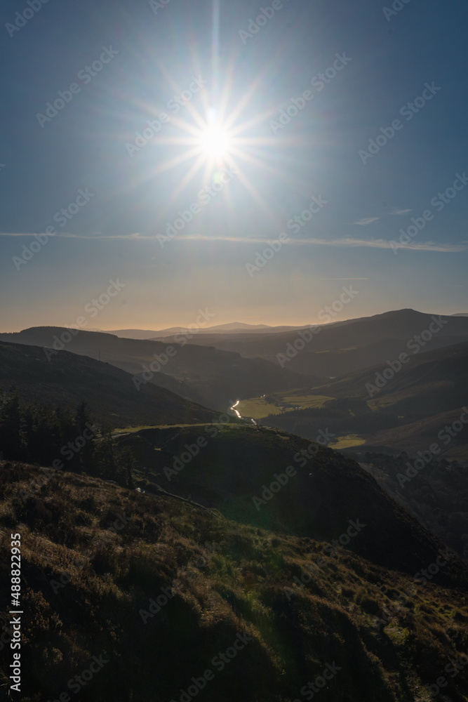 Obraz premium sunset in wicklow mountains, ireland