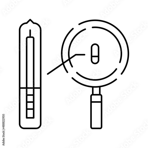 reseaching rfid chip line icon vector illustration