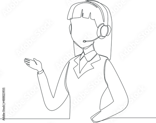 A customer service is explaining to customers about the problem that is happening, costumer service, agent support icon on the web, mobile app, business card etc. Vector illustration.