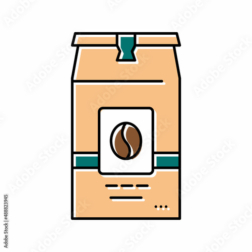 coffee box color icon vector illustration