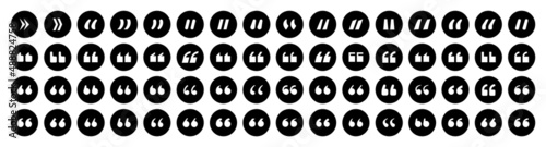 Quotes icon set. Quote symbol and mark quote. Quotemarks outline vector.