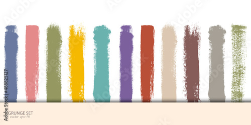 Brush paint vector set. Strip paint .Roller brushes with colors paint for text .