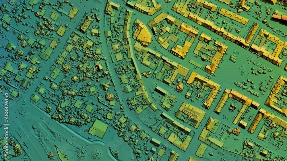 Digital elevation model. GIS product made after proccesing aerial