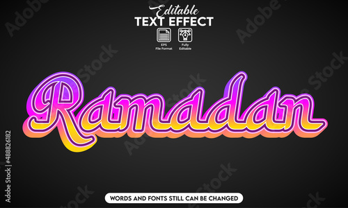 Editable text effect ramadan