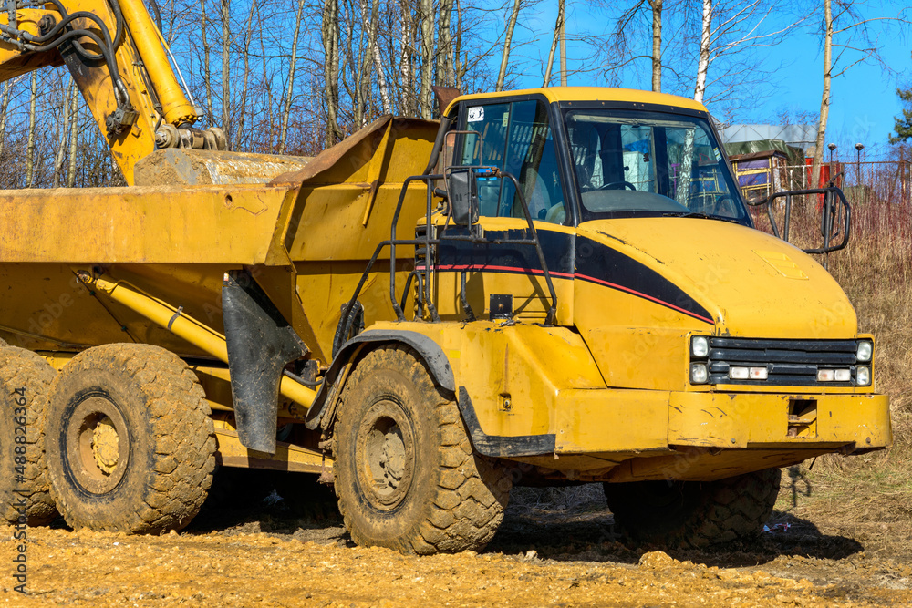Heavy machinery at the construction site Heavy machinery at the construction site