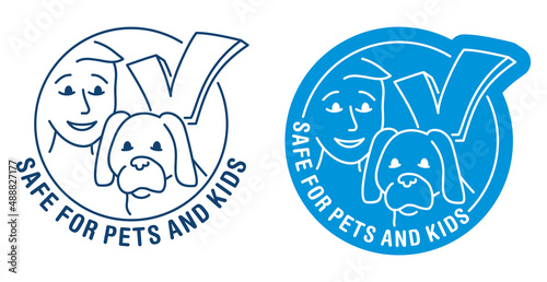Safe for Pets and Kids icon for cleaning supplies photo