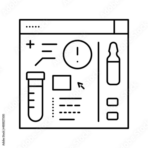 online diagnosis line icon vector illustration