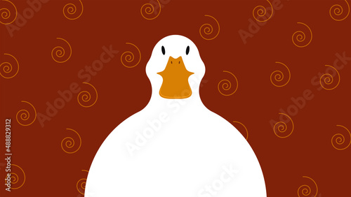 Goose on a red background