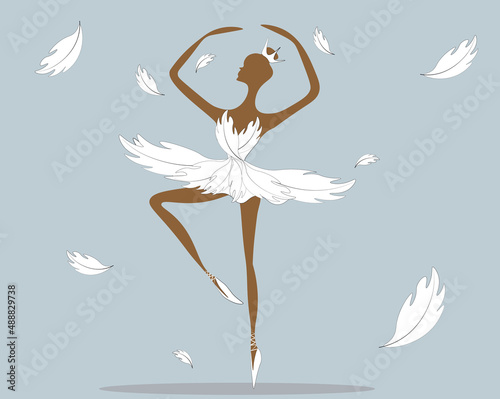 Illustration of a beautiful ballerina. the gentle Lady in a tutu are elegant and graceful in the flight of the dance. The beauty of ballet