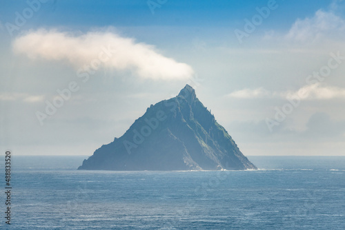 Famous Heritage Landmark Skellig Michael Islands seen from Valentia Island on Ring of Kerry Ireland Wild Atlantic Way