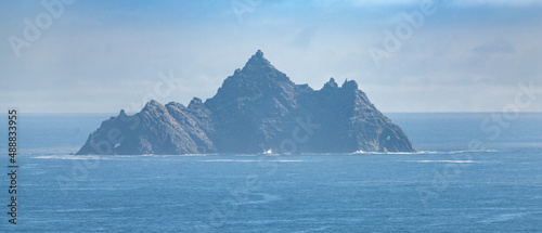Famous Heritage Landmark Skellig Michael Islands seen from Valentia Island on Ring of Kerry Ireland Wild Atlantic Way