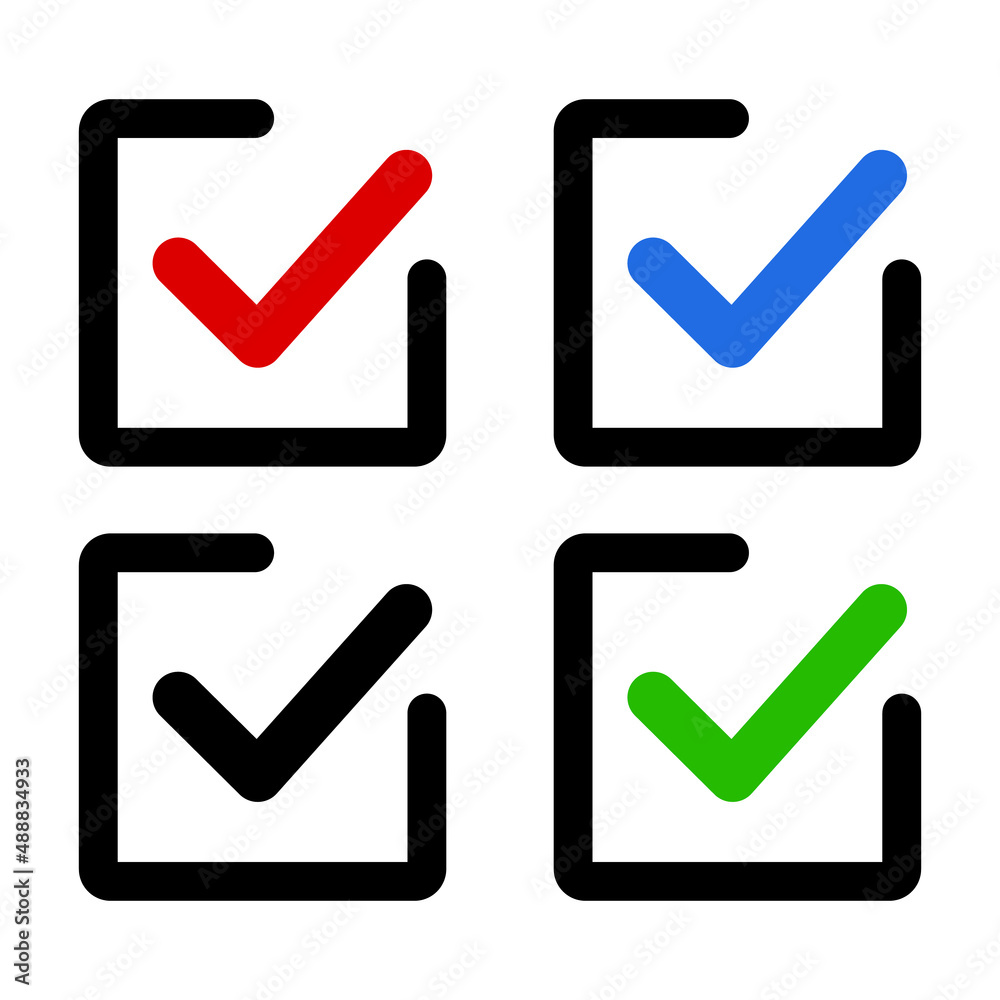 Checkbox icon set. Confirmation and authentication. Vectors. Checkbox icon set. Confirmation and authentication. Vectors.