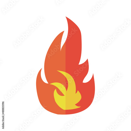 A burning flame. Warmth or spicy. Vectors.