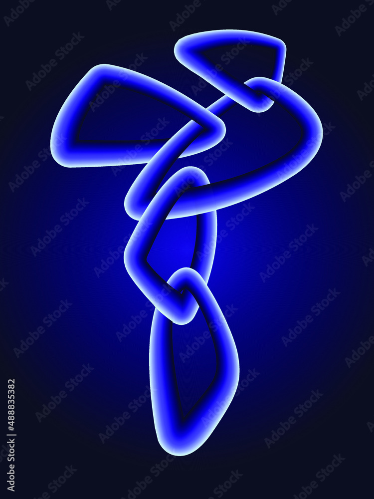 abstract vector illustration in neon blue shades with the image of chain links for the design of interior backgrounds in an abstract style, printing on banners and postcards abstract vector illustration in neon blue shades with the image of chain links for the design of interior backgrounds in an abstract style, printing on banners and postcards