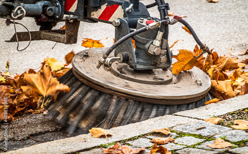 Obraz na plátně street cleaner at a sidewalk