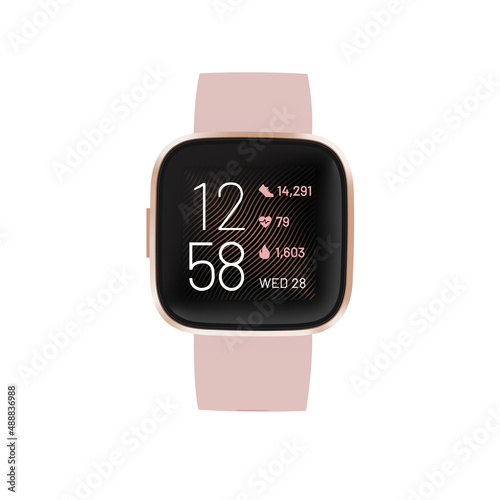 Smart watch rose color mockup