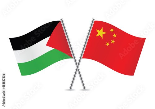 Palestine and China crossed flags. Palestinian and Chinese flags, isolated on white background. Vector icon set. Vector illustration. Free Download Palestine and China crossed flags. Palestinian and Chinese flags, isolated on white background. Vector icon set. Vector illustration. - GFXLoad