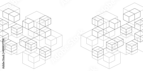 Geometric background from cubes.Technology background .Abstract lines.Vector illustration.