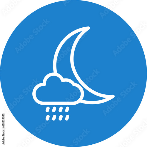 Cloud Moon Rain Icon
