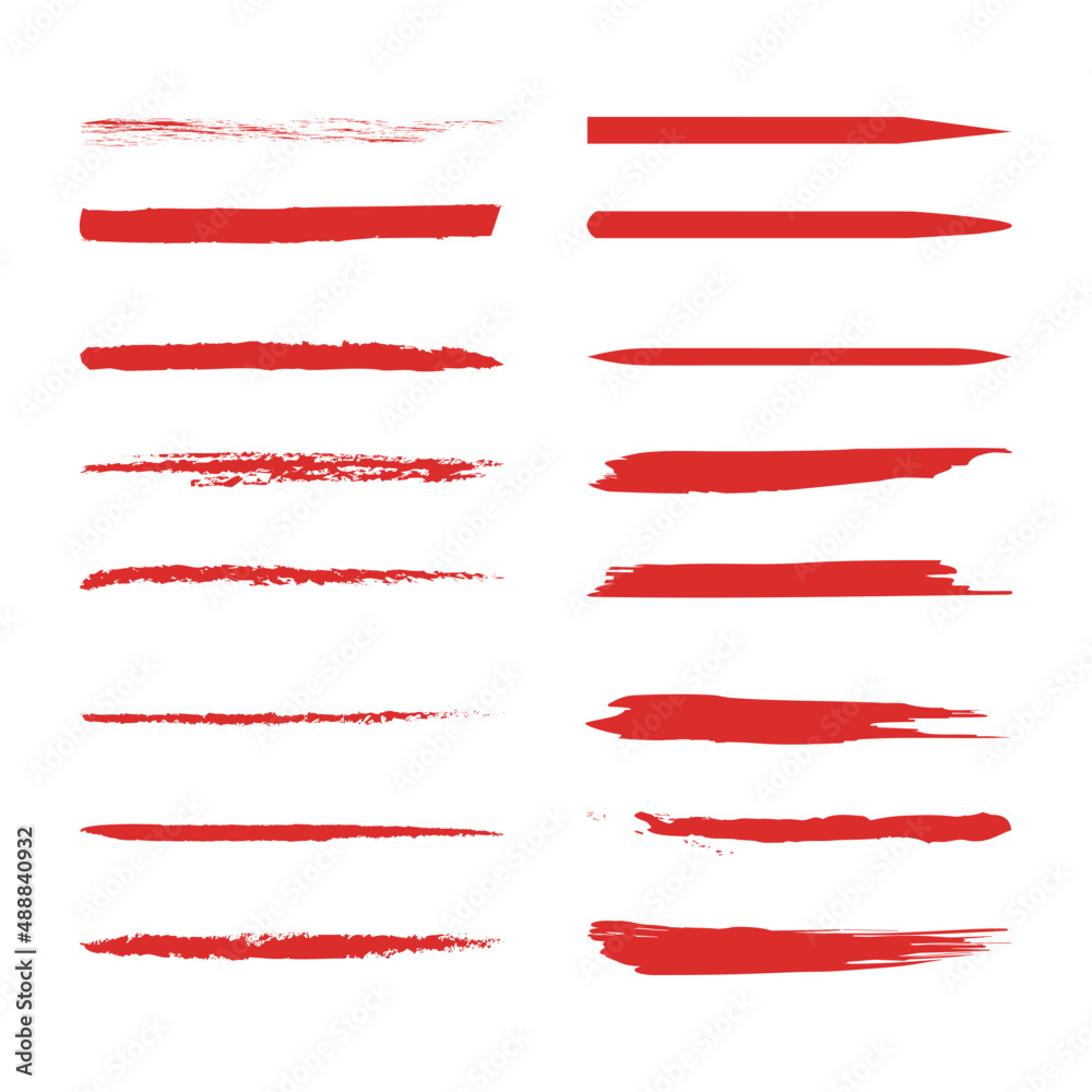 Handmade Collection Set Red Underline Vector Handmade Collection Set Red Underline Vector