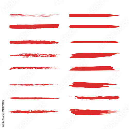 Handmade Collection Set Red Underline Vector	