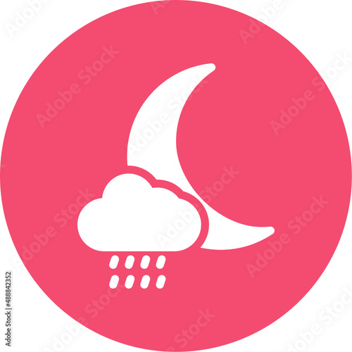 Cloud Moon Rain Icon