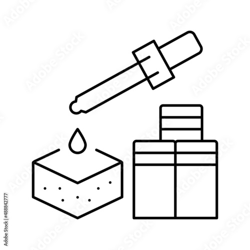 chemical pesticides soil line icon vector illustration