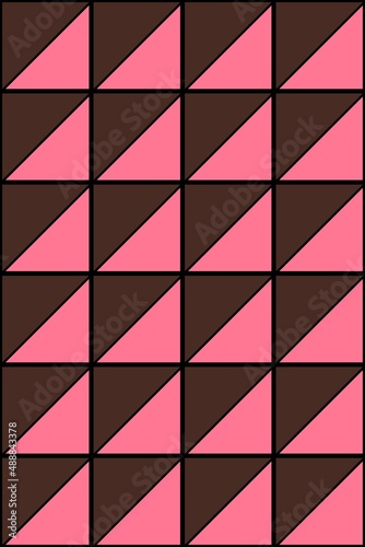 Chocolate strawberry sweet candy square seamless pattern background. Vector illustration. Valentine's Day Chocolate.