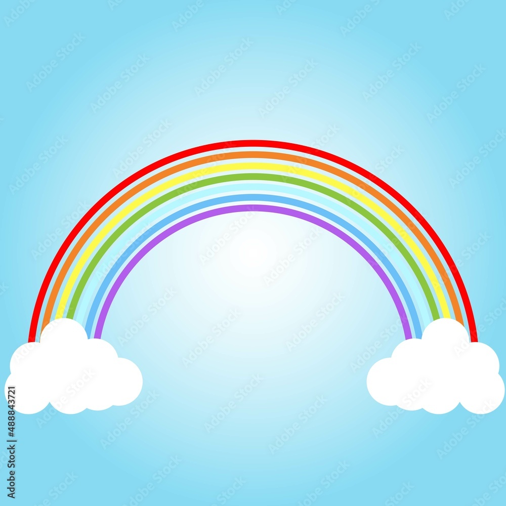 Rainbow and cloud on the white background. Vector illustration. Rainbow and cloud on the white background. Vector illustration.