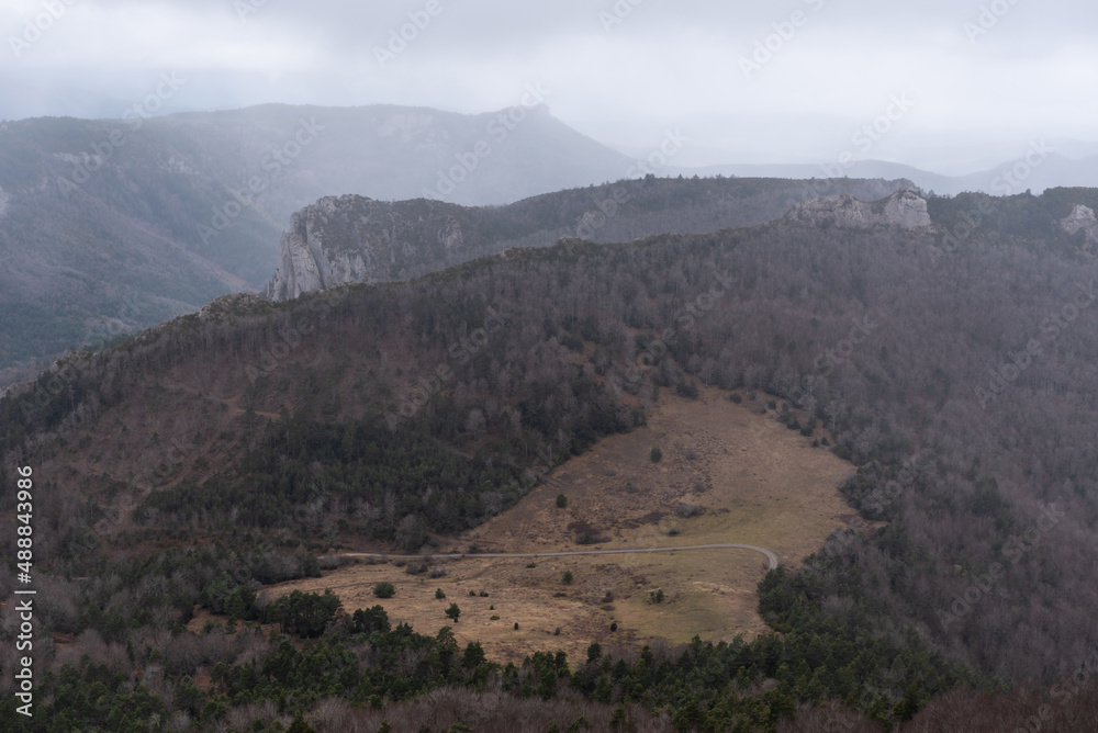 Misty mountains. Urraul Alto Valley