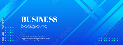 Abstract business blue gradient background. Minimal long banner template with lines. For social media, facebook cover