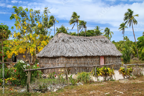 Traditional Kanak house on Ouvea Island,  Loyalty Islands, New Caledonia