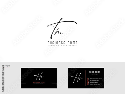 TM Signature initial logo, Signature tm mt Letter Logo Image and business card design